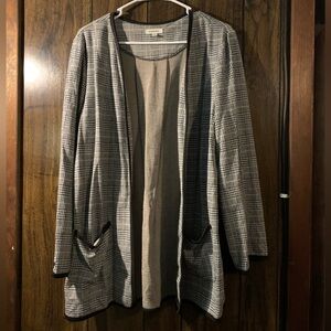 Plaid knit blazer